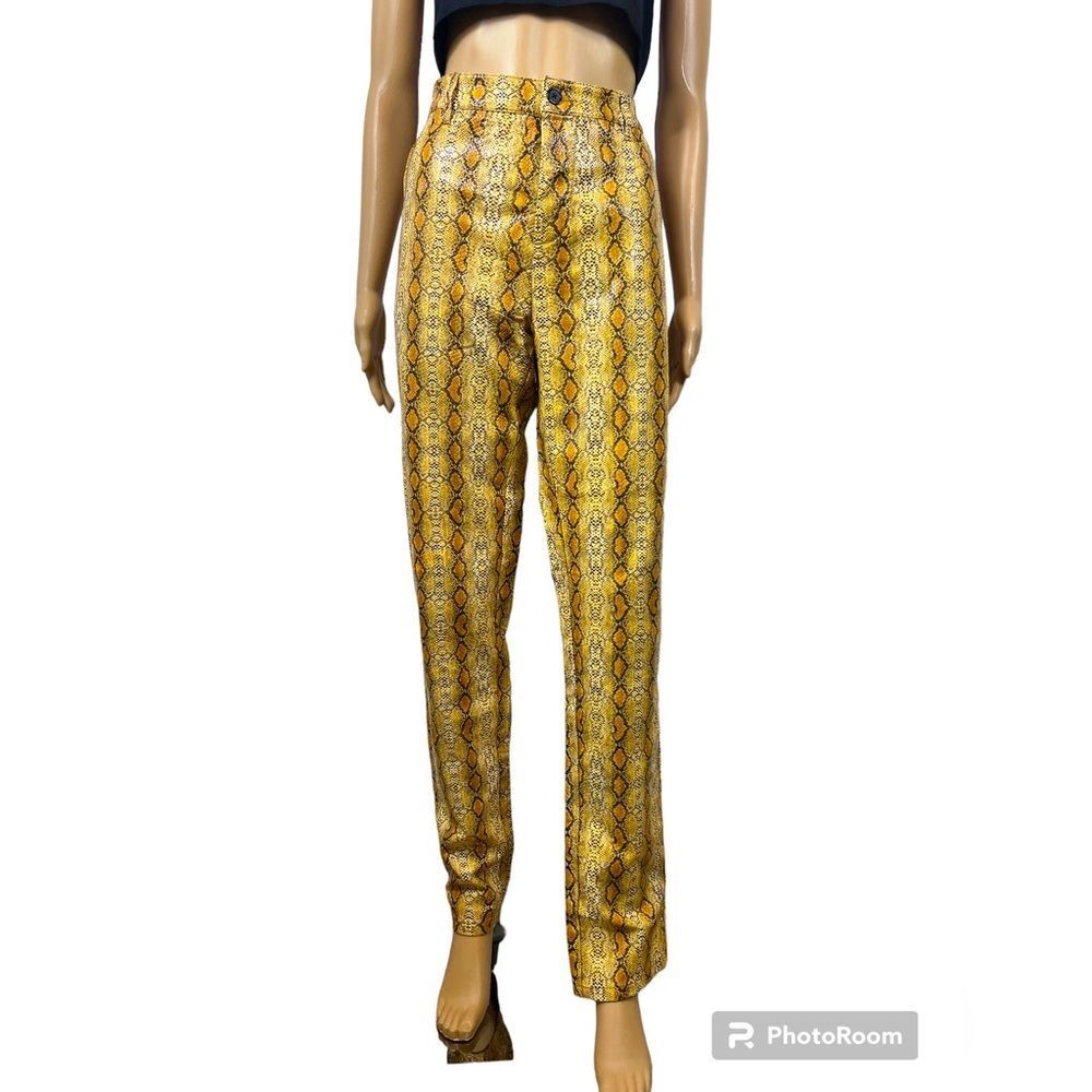 ASOS DESIGN Straight Leg Pants in Snake Print Vinyl. Waist 34” Length 34”
